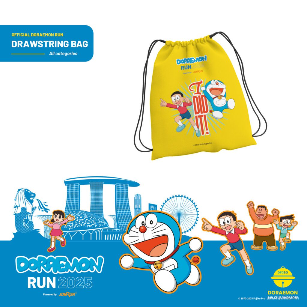 Doraemon Run Singapore 2025 Drawstring Bag