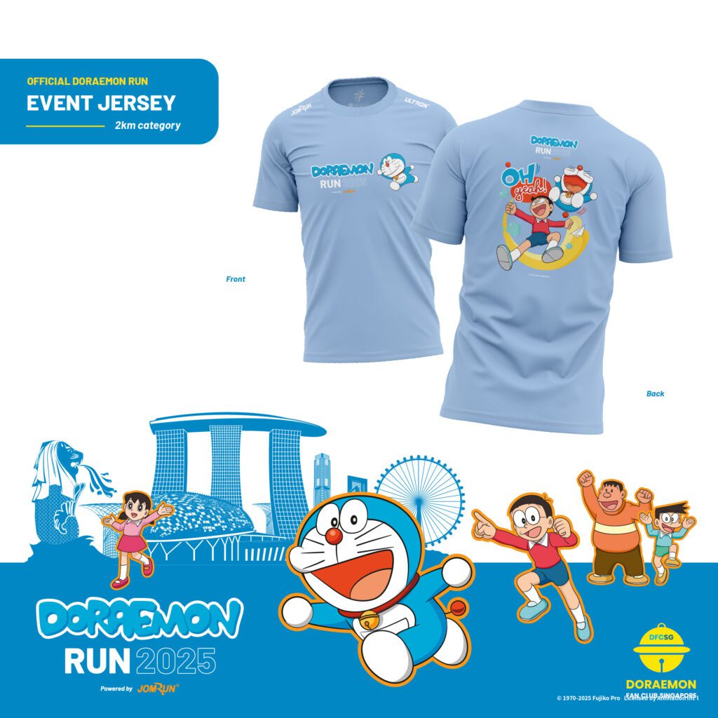 Doraemon Run Singapore 2025 Event Jersey 2KM