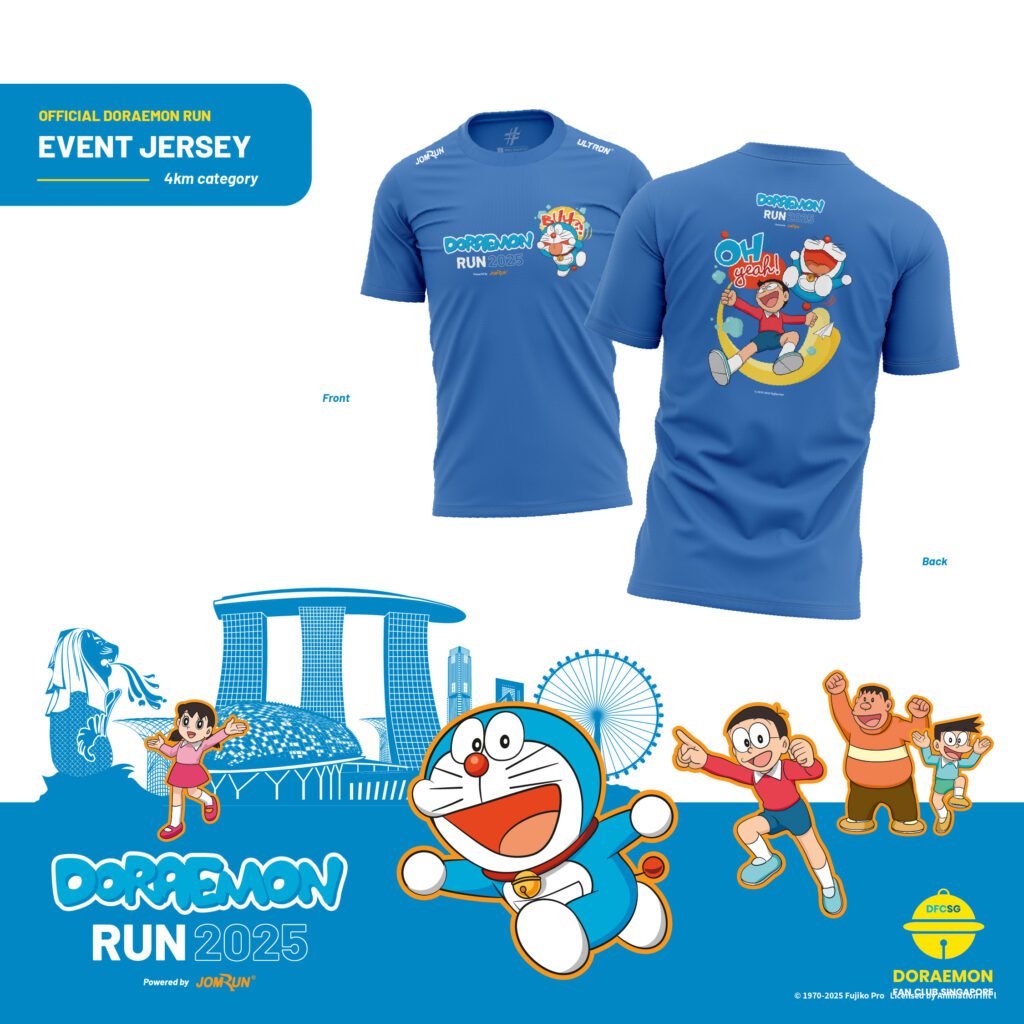 Doraemon Run Singapore 2025 Event Jersey 4KM