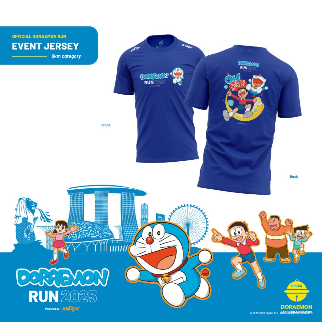 Doraemon Run Singapore 2025 Event Jersey 8KM