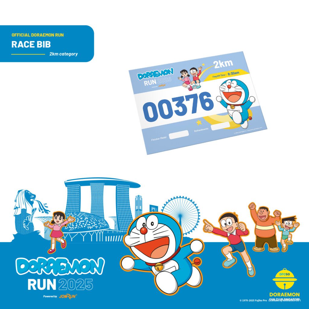 Doraemon Run Singapore 2025 Race Bib 2KM