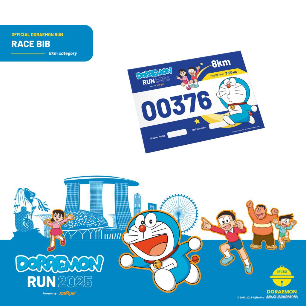 Doraemon Run Singapore 2025 Race Bib 8KM